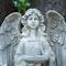 22.5" Gray Standing Angel with Bird Bath & Votive Candle Holder Outdoor Statue
